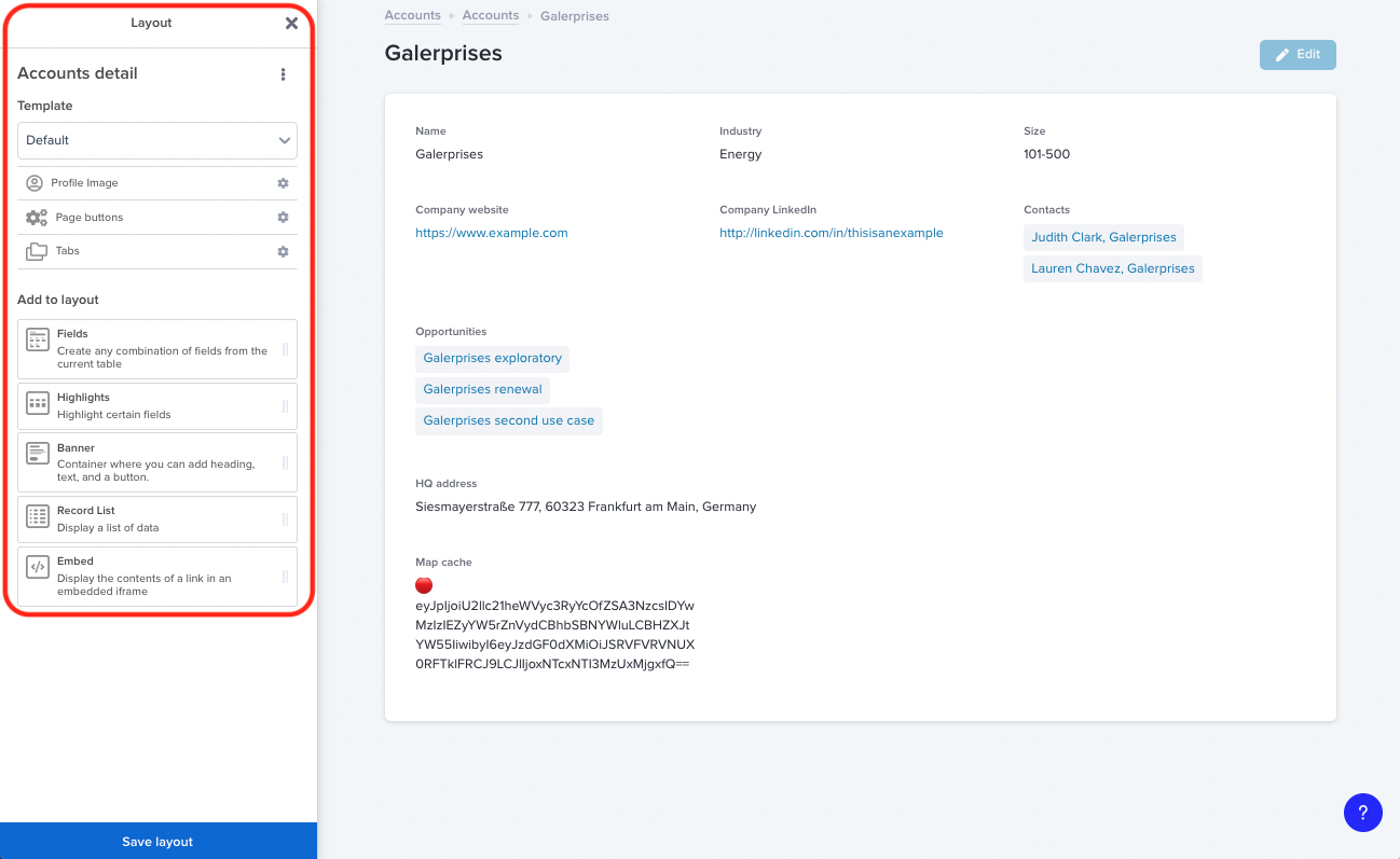 Record Detail Page Settings in Stacker