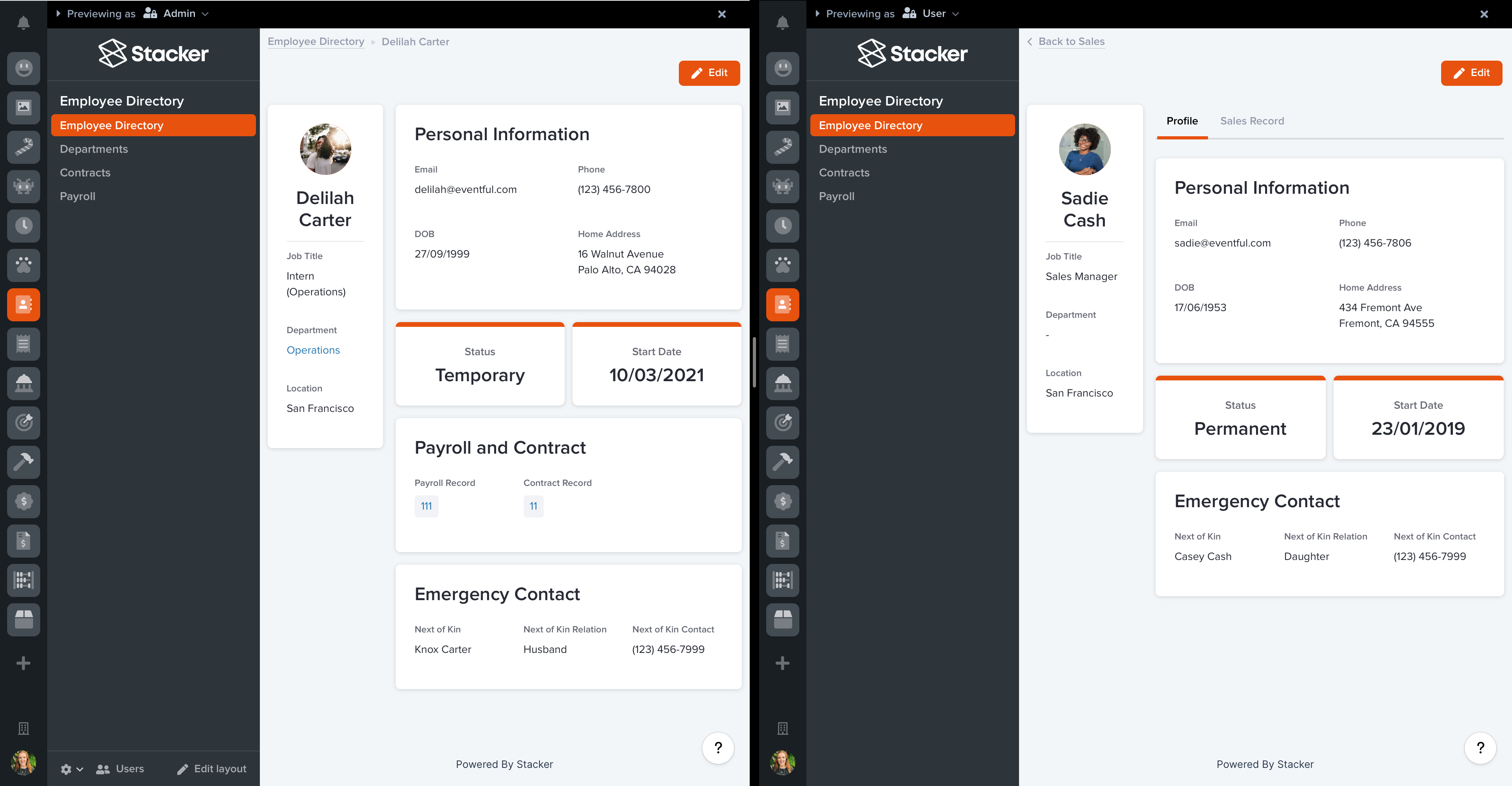 Conditional visibility in Stacker