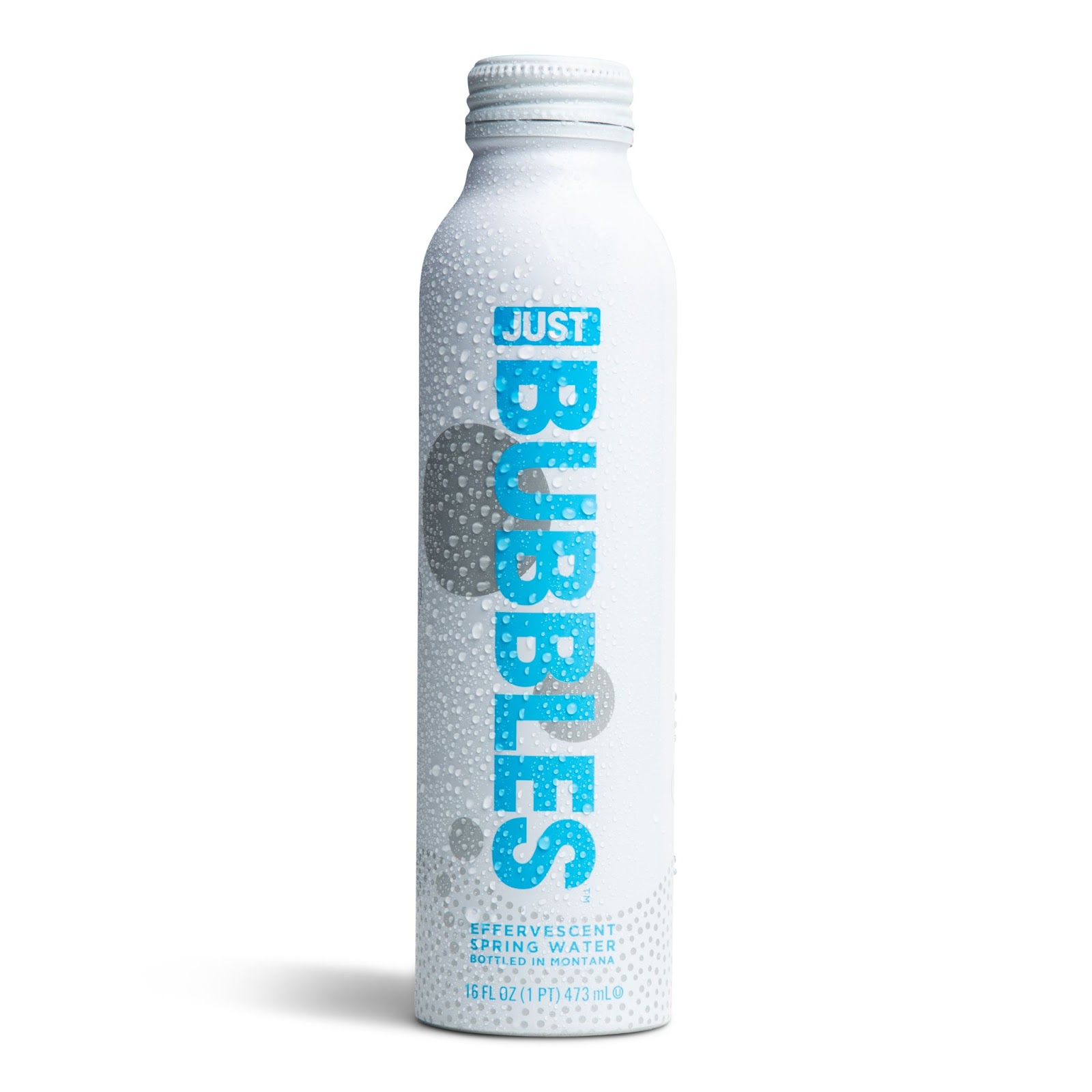 Just Bubbles Spring Water Product on White Photo