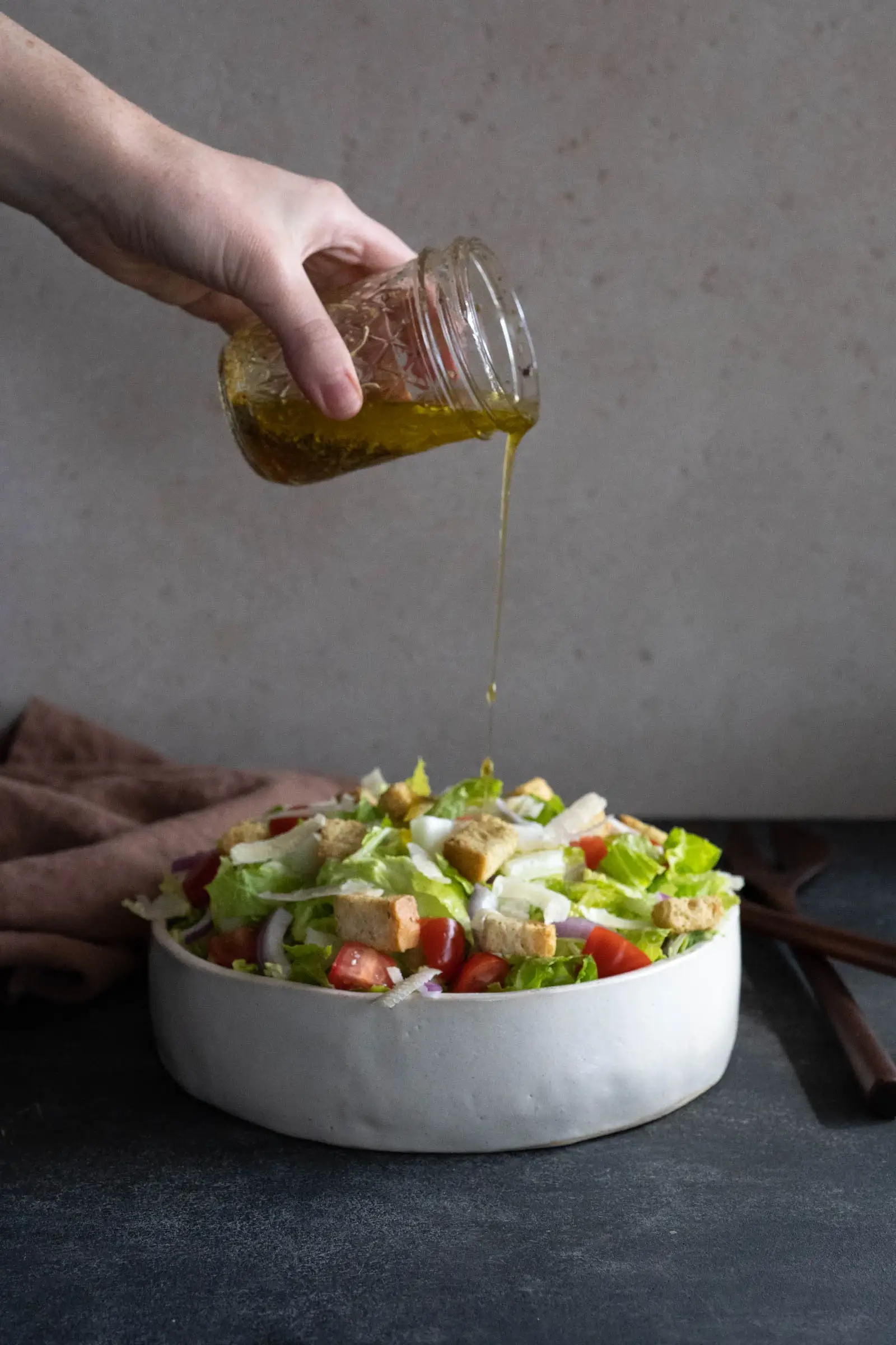 Simple Side Salad with Homemade Italian Dressing