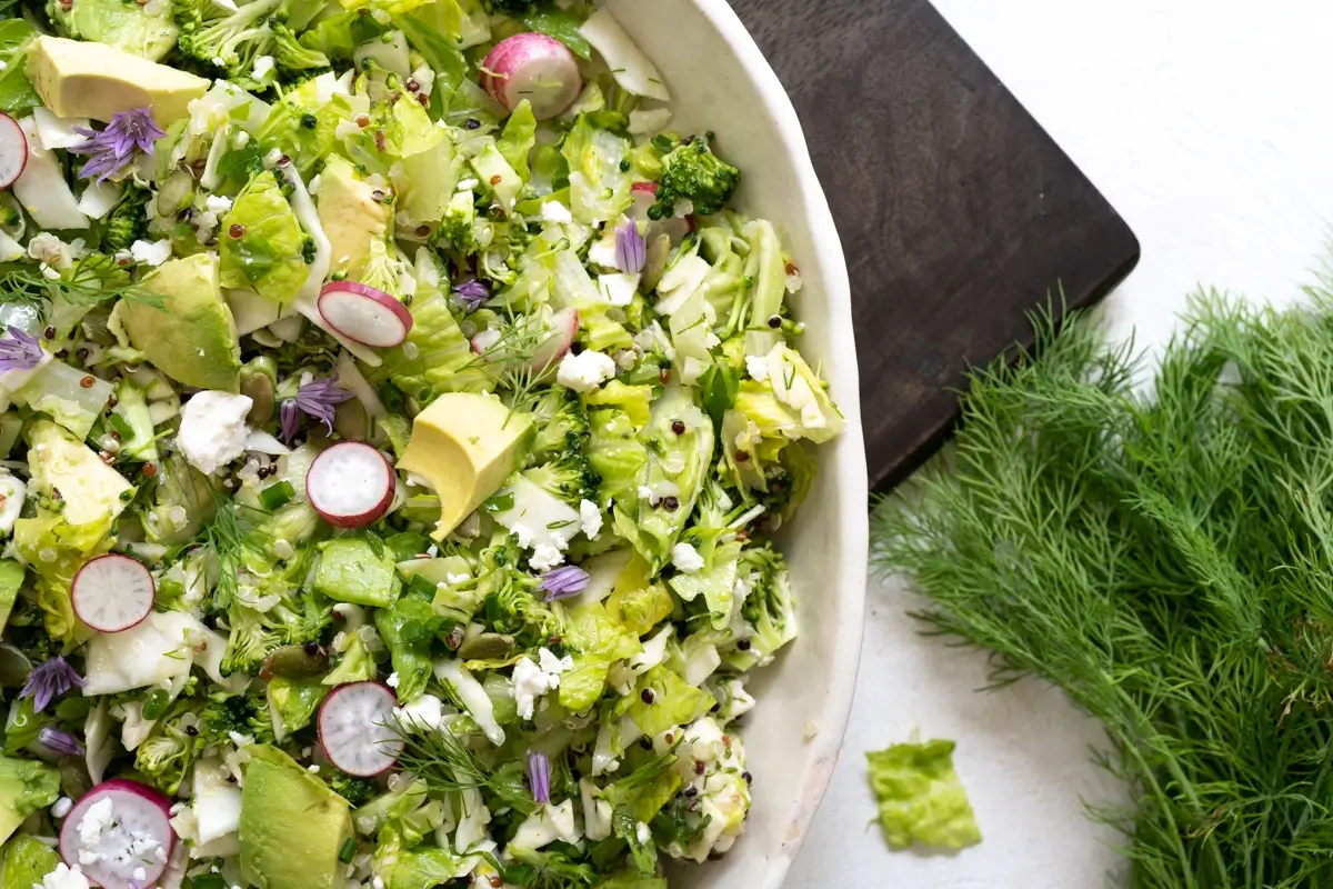 Dill and Feta Chopped Salad with Dill Vinaigrette