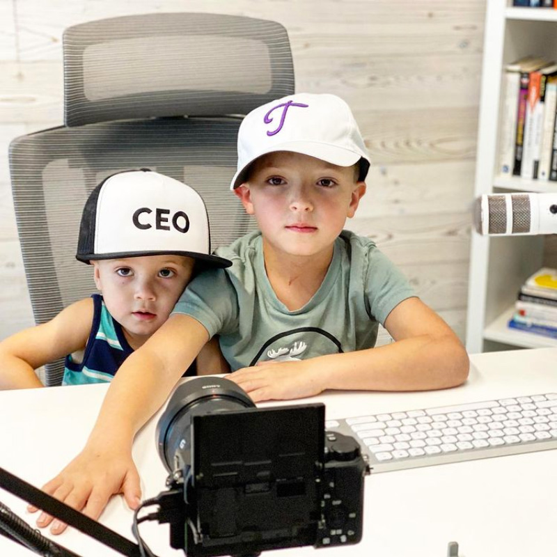 Chris Ronzio's kids in his office
