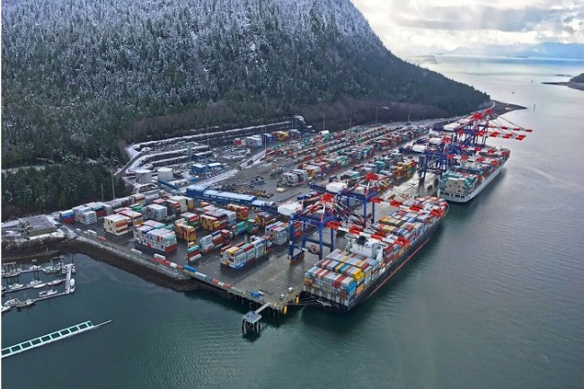 This is the picture of the busiest port in the Canada, Port of Montreal.