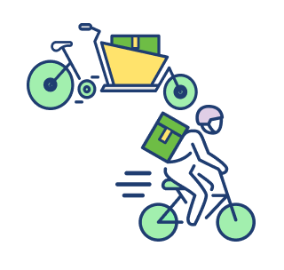 XeroE same day delivery cargo bike and bicycle courier icon