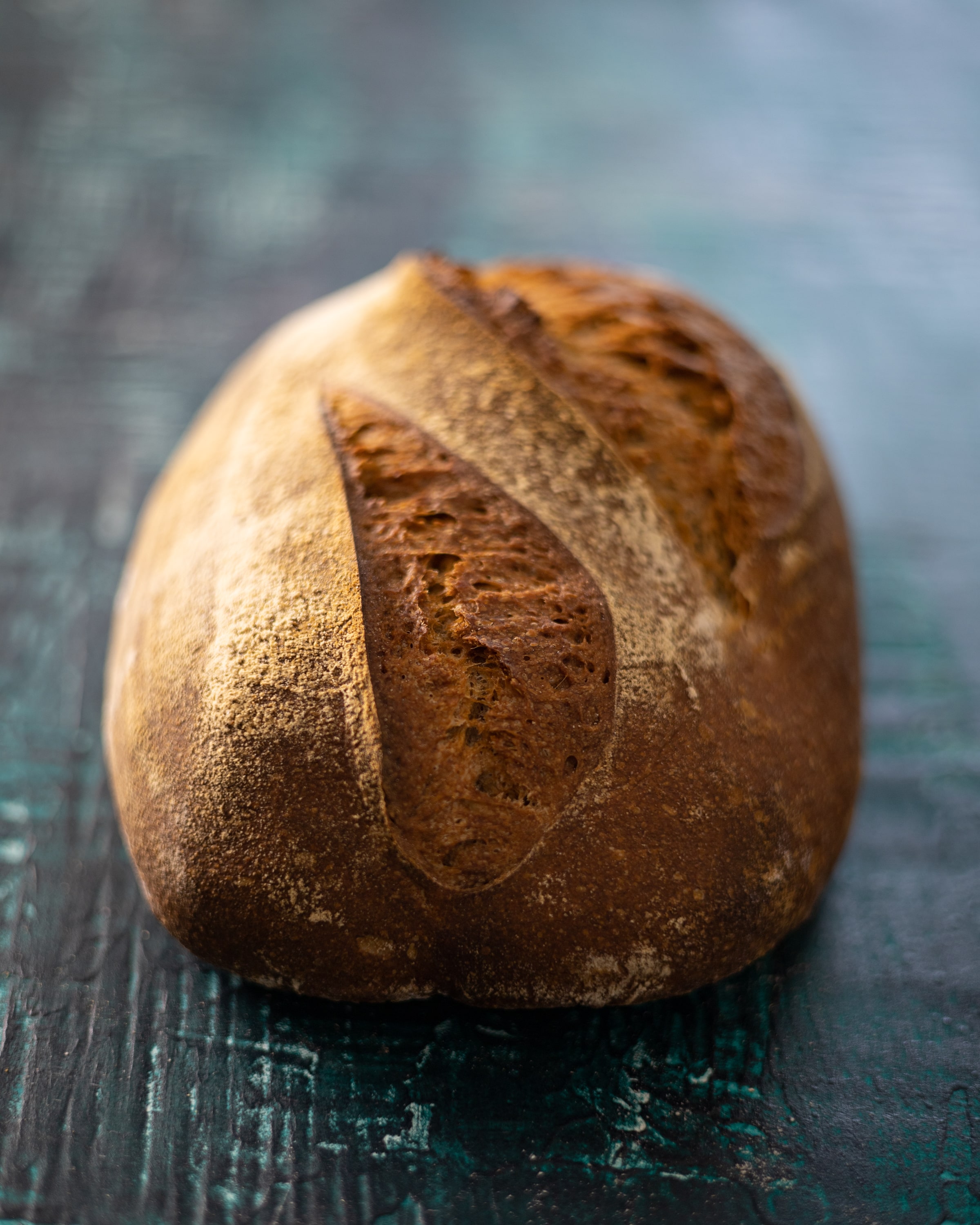 A batard sourdough loaf