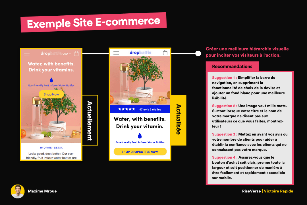 Exemple d'audit CRO d'un site E-commerce