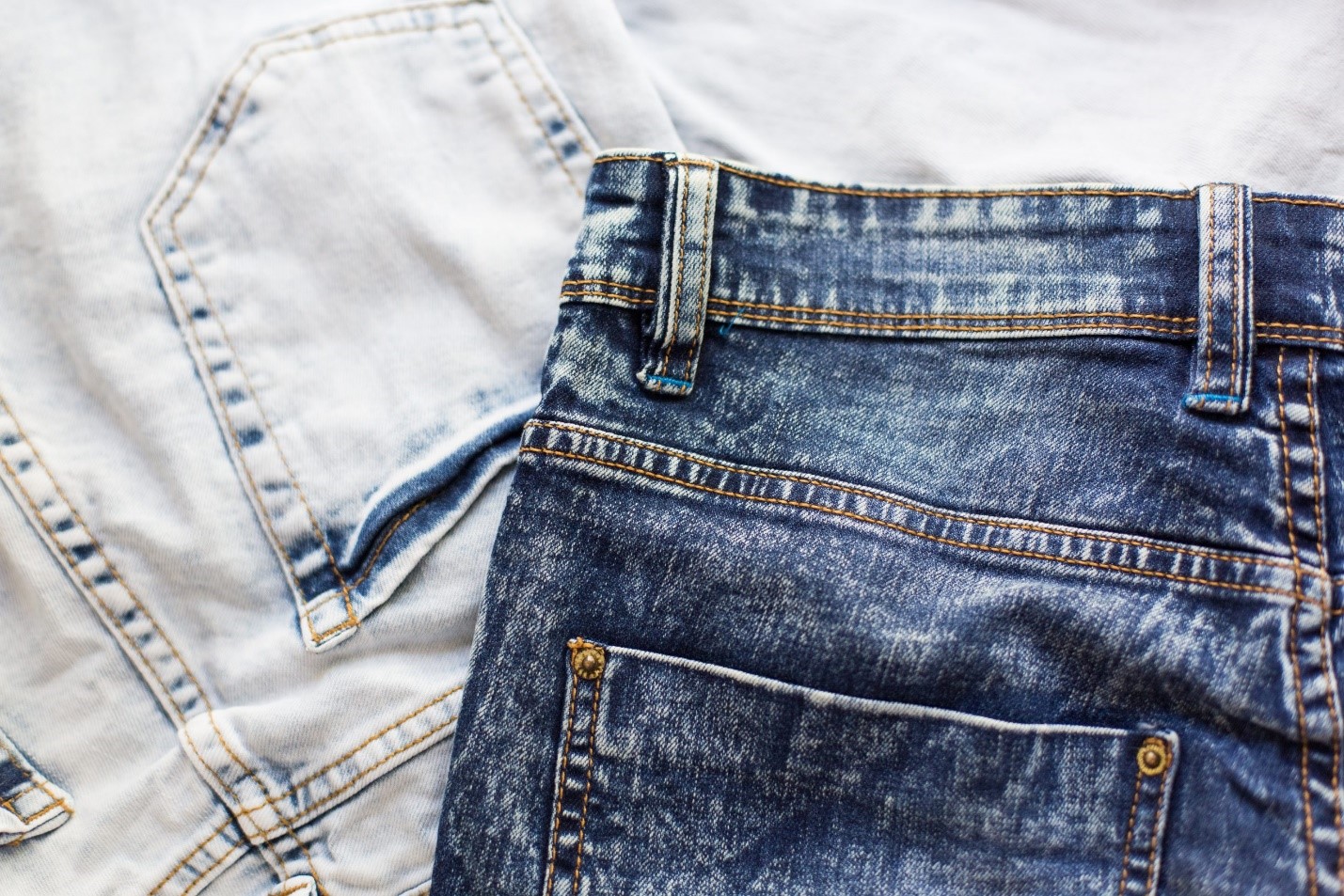 A pair of jeans on a table.