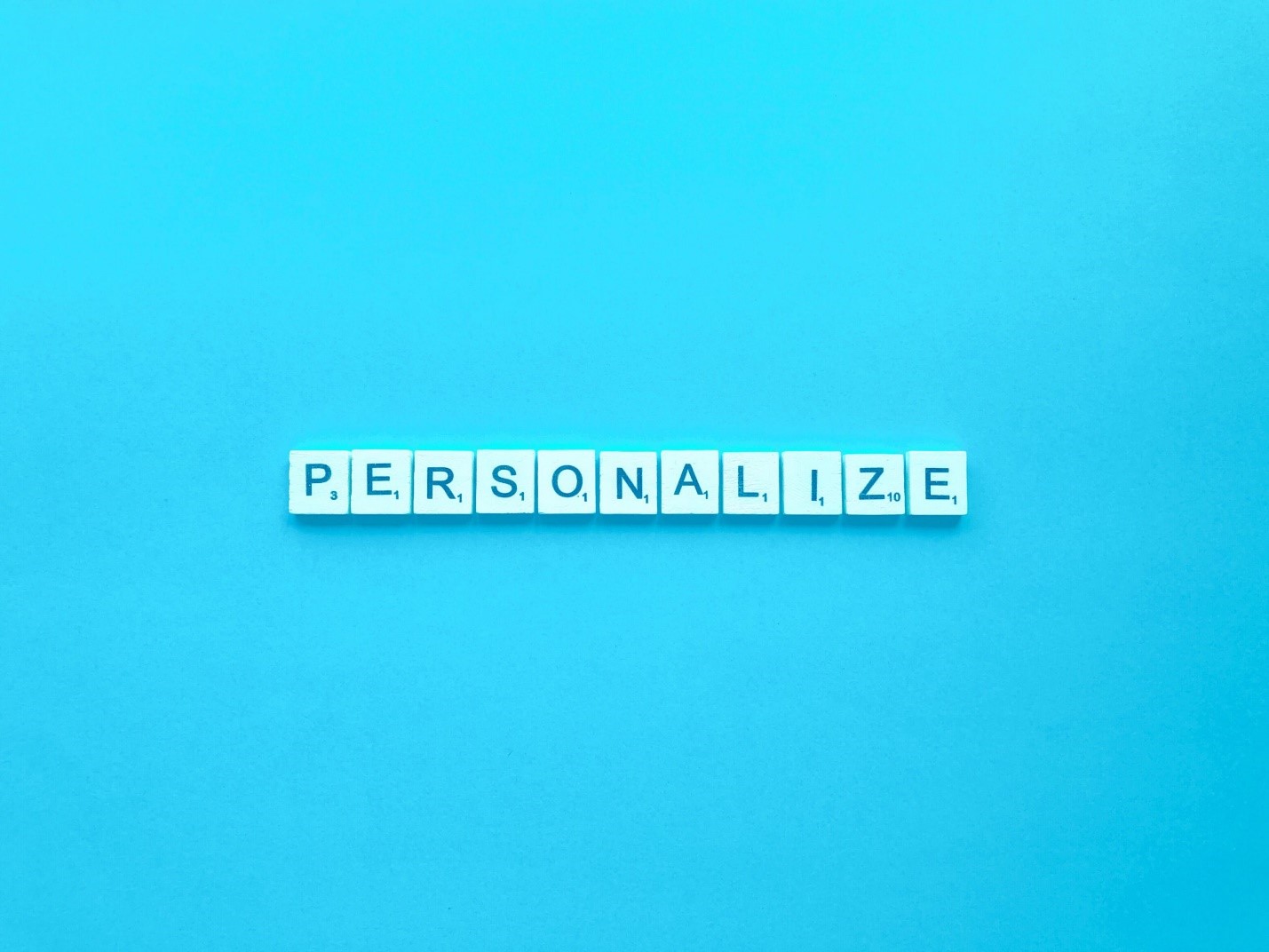 Personalize written in blocks.