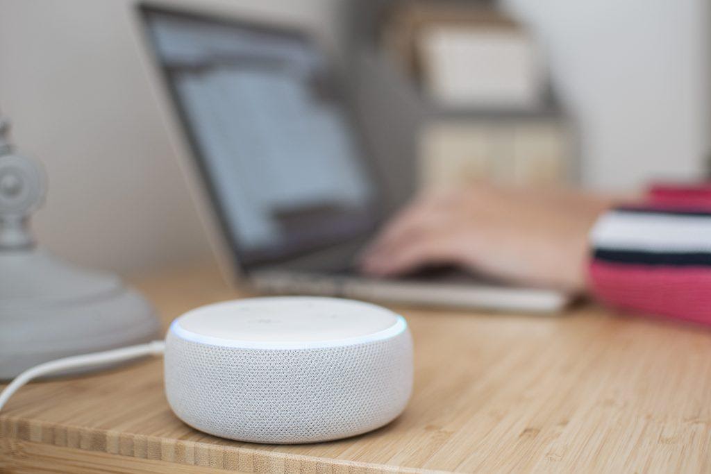 An amazon Echo Dot device, representing one of the search engine trends that you need to keep in mind for decent SEO management in 2022.