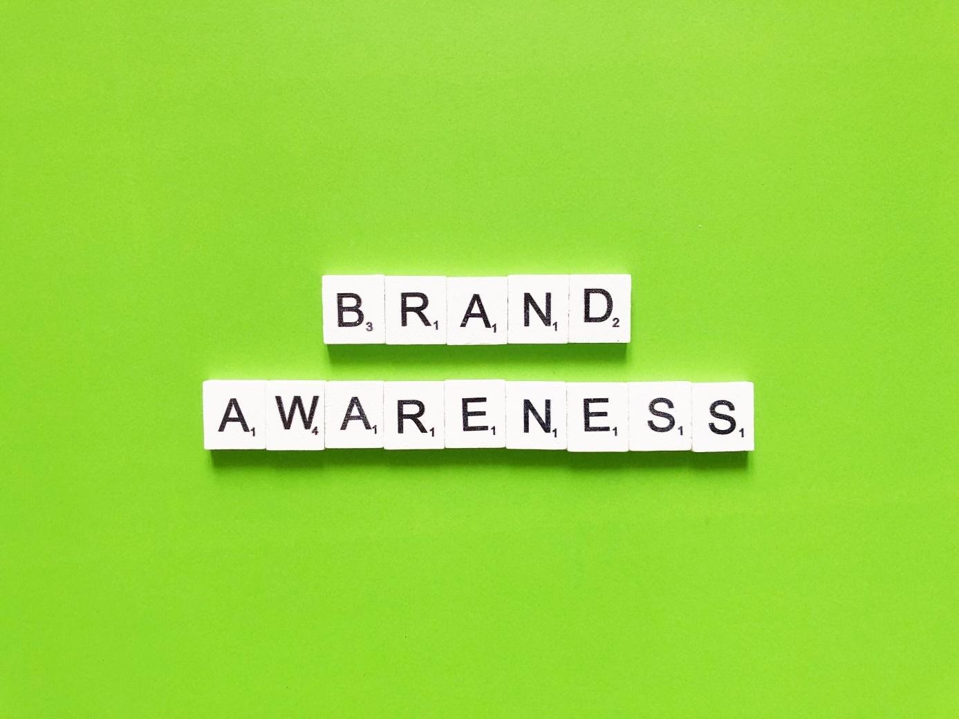 Brand awareness written in blocks.