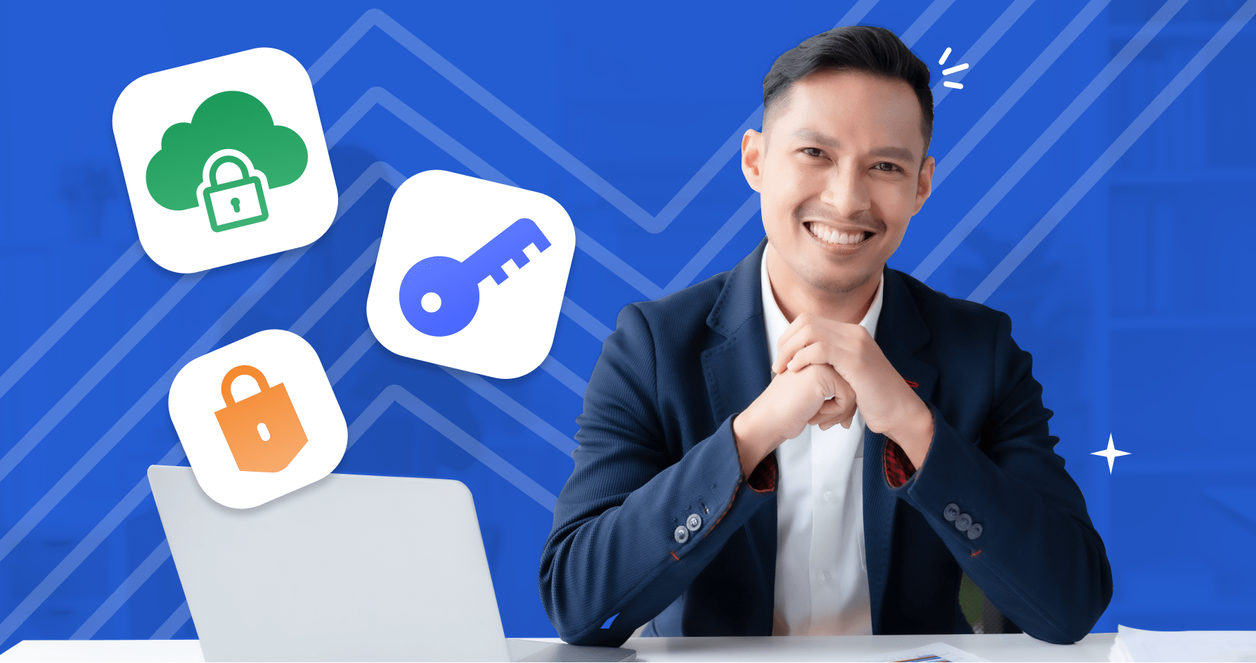 Small business owner reviewing cybersecurity controls for accounts, payments, devices, and customer data
