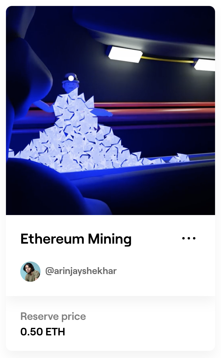 Image of new NFT "Ethereum Miner"