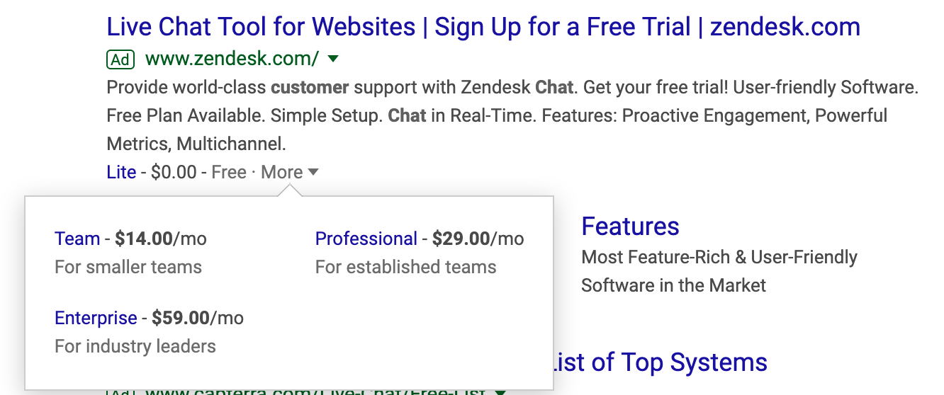 Zendesk Google Ad call extensions