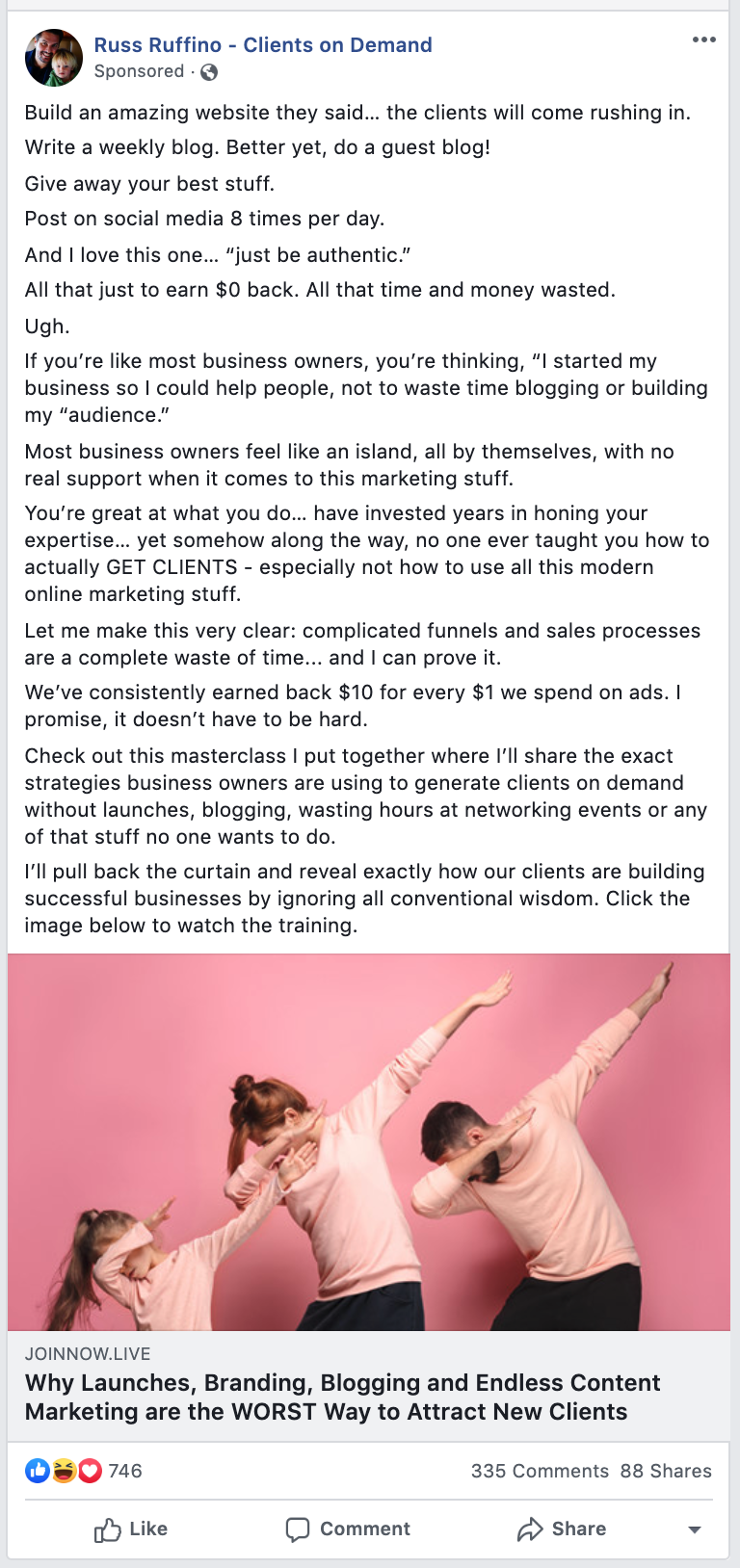 Russ Rufino - Facebook Ad