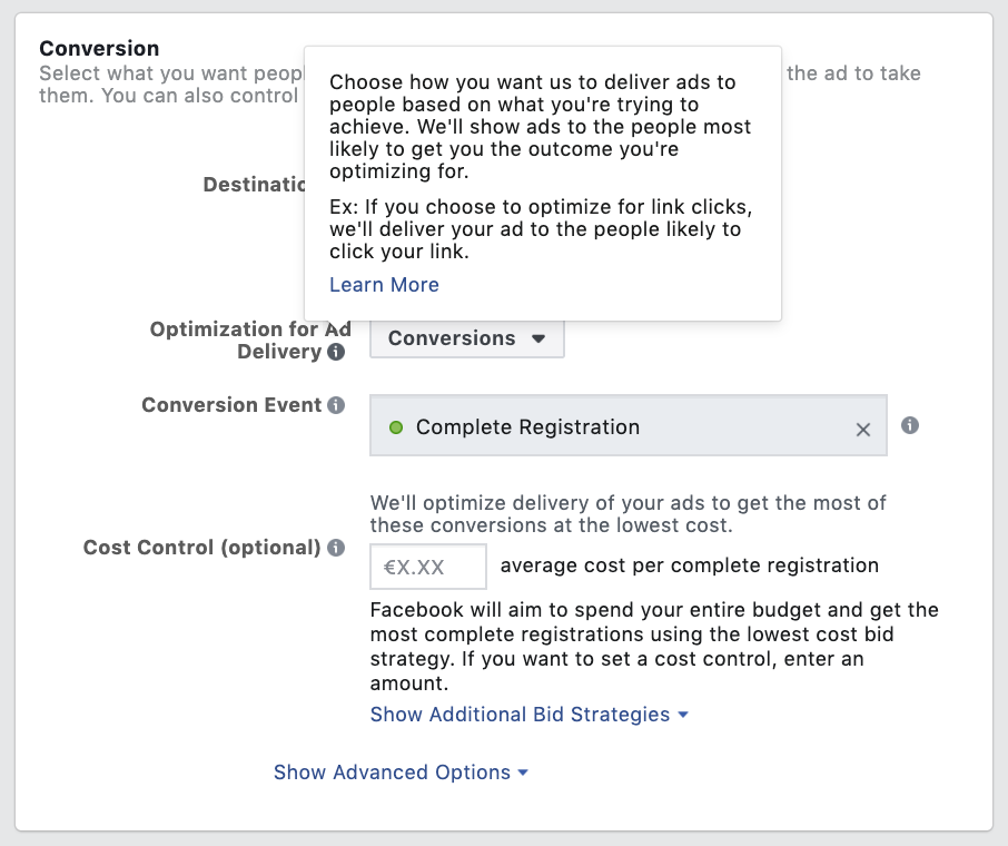 Facebook Ad - Optimize Conversions
