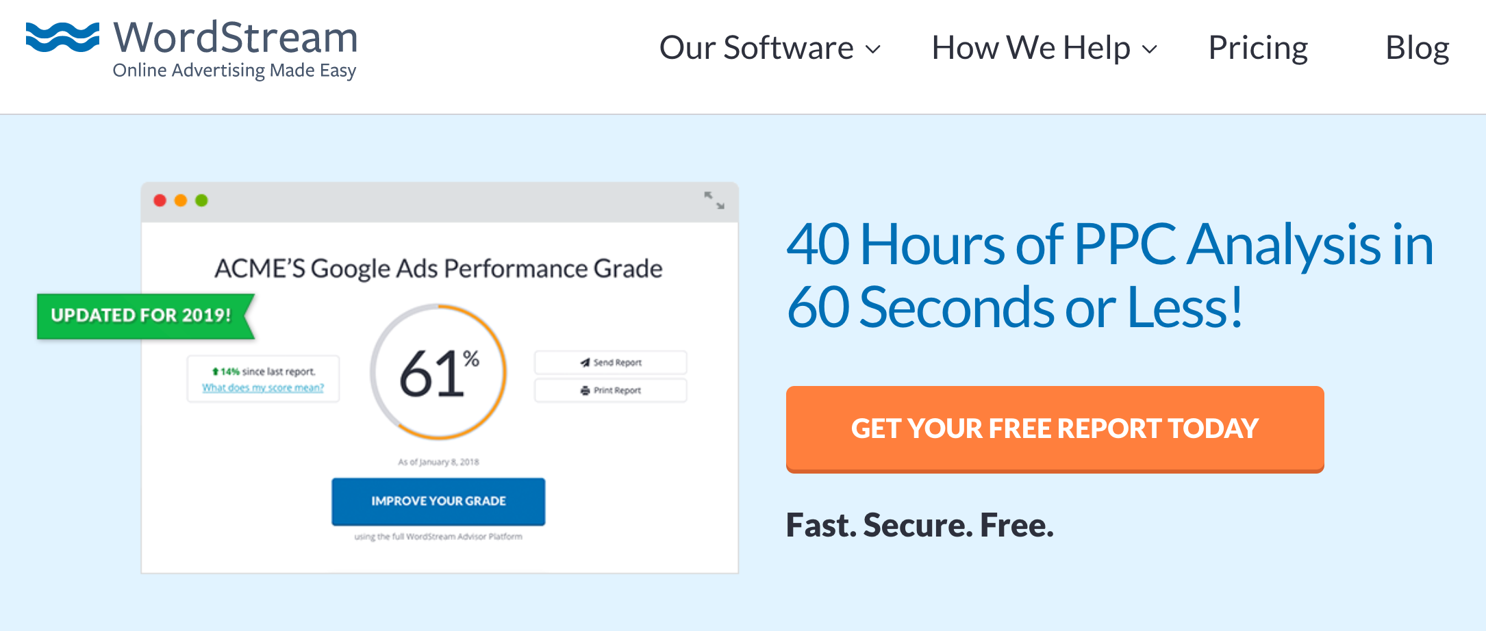 WordStream Google Ads Performance Grade