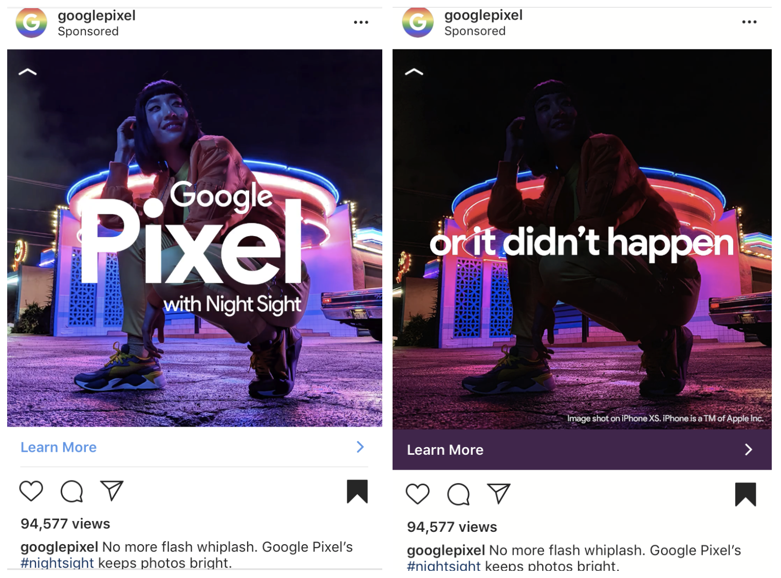Google Pixel before/after video