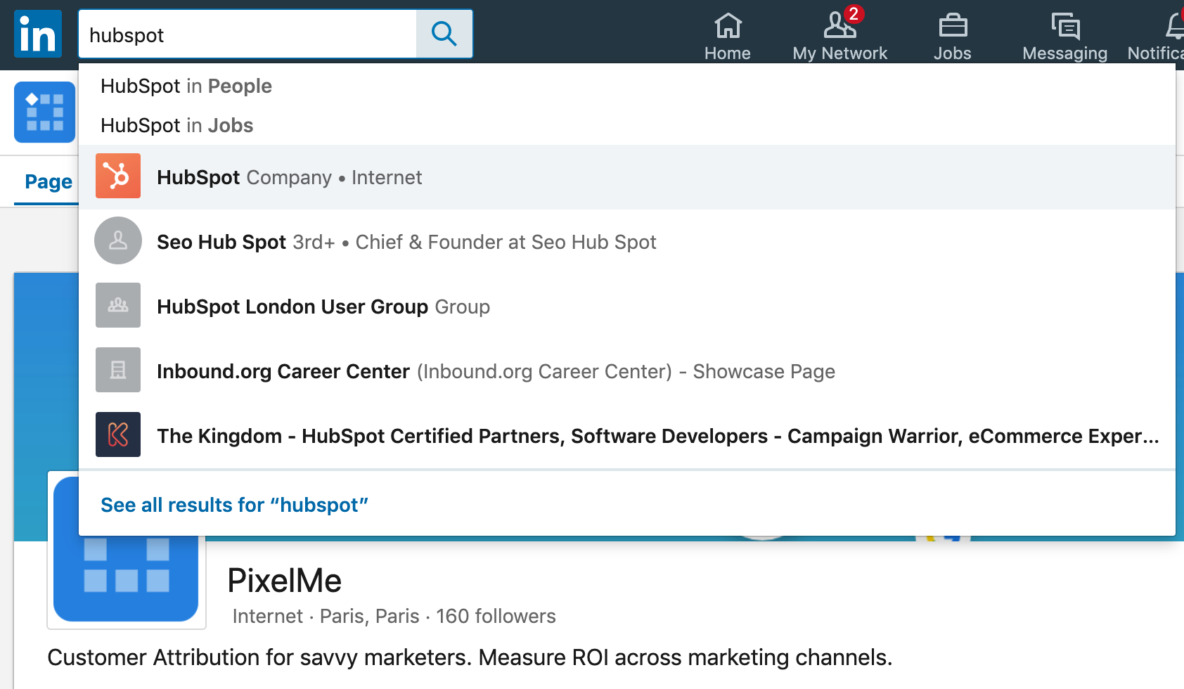 LinkedIn company search