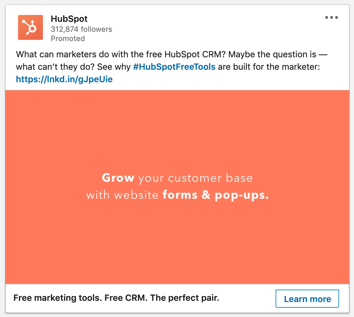 LinkedIn Ad - HubSpot