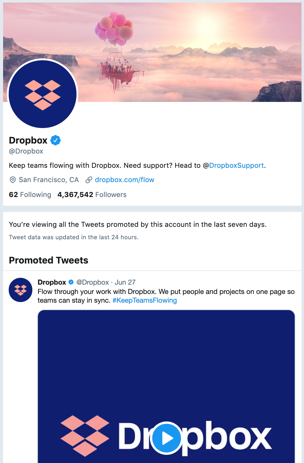 Dropbox Twitter Ads