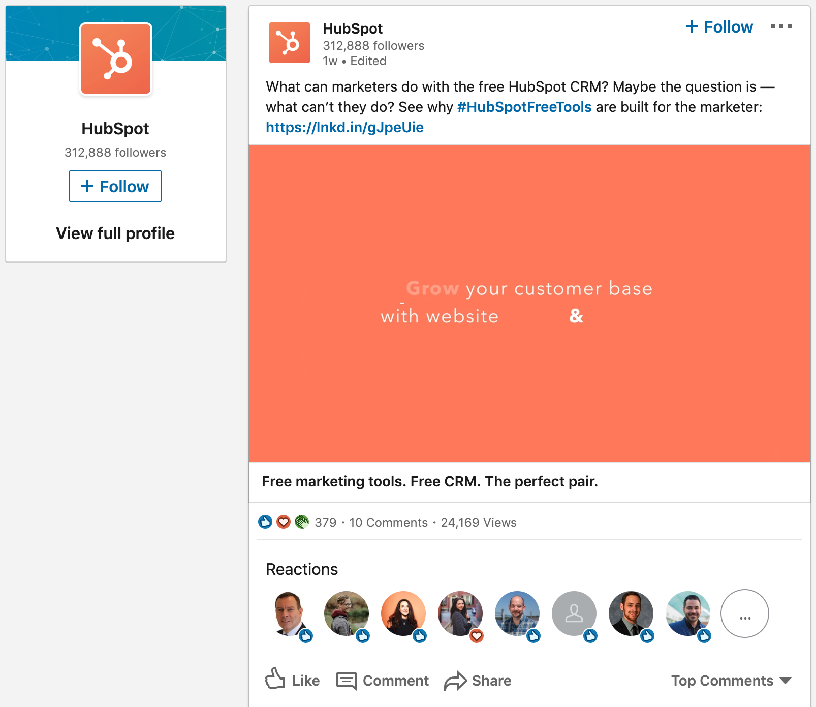 HubSpot LinkedIn Ad details