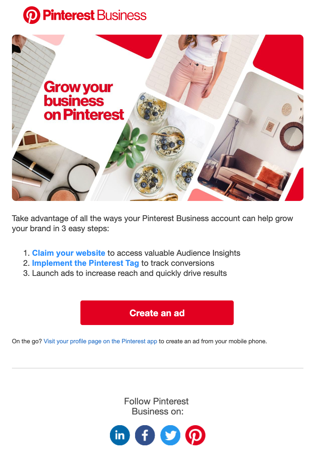 Pinterest email