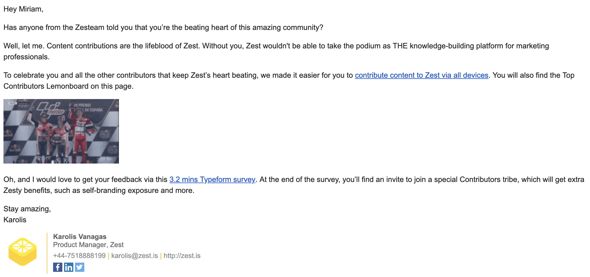 Zest email
