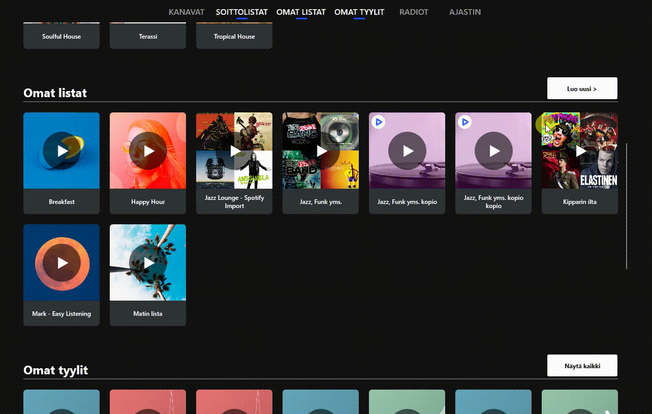 Spotify-soittlistan tuonti Feelmentiin