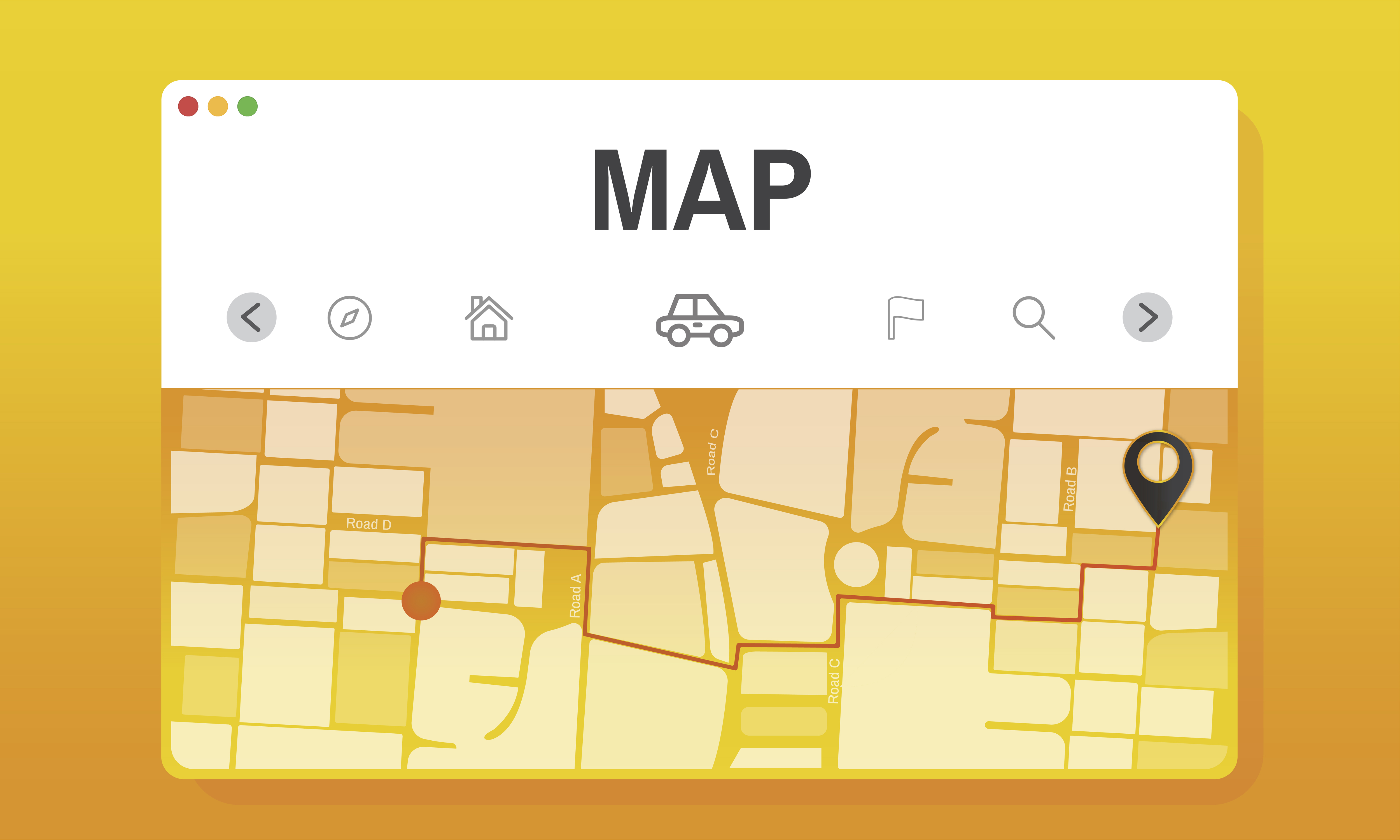 the visual shows a map in the field employee tracking process