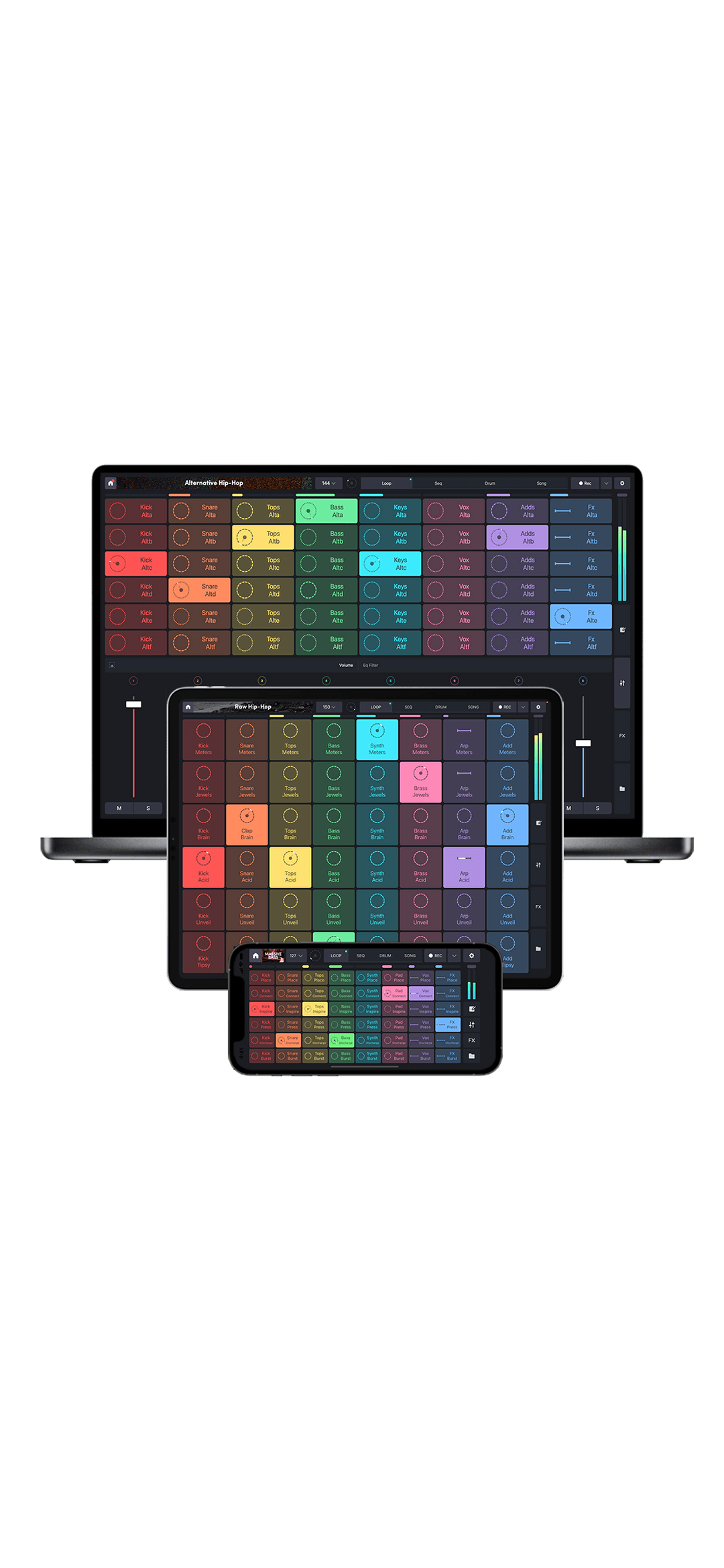Remixlive music creation app for iOS, Mac & Android
