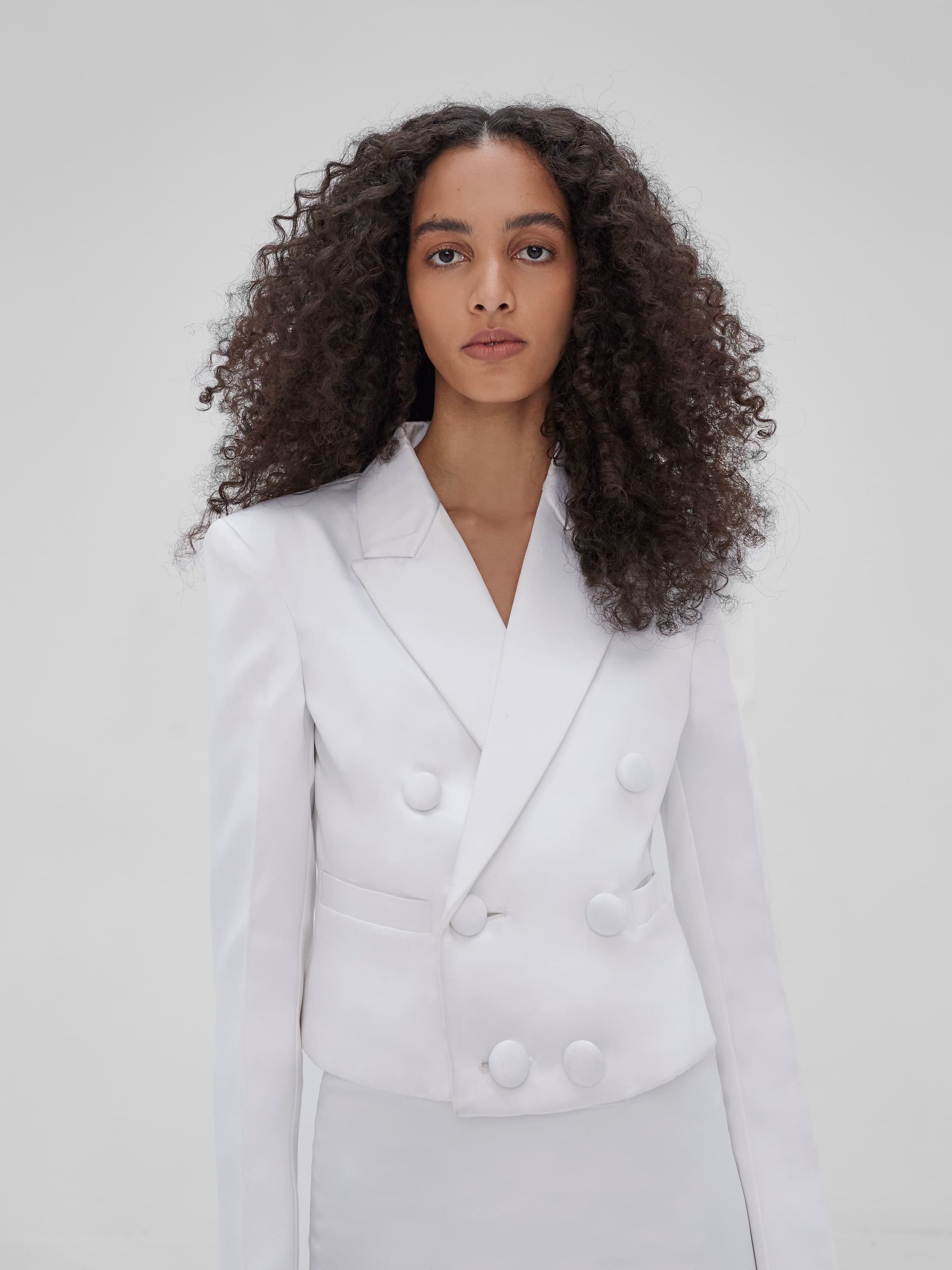 Ivory cropped blazer Clearance