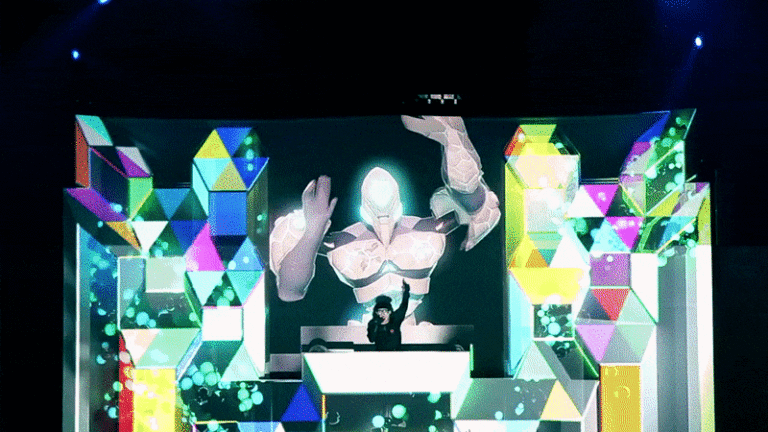 Skrillex Mothership Tour the Cell projection mapping