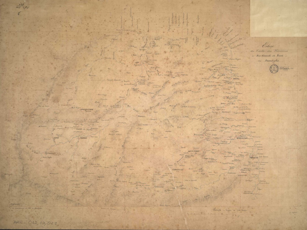 Esboço da Carta das Provincias do Rio Grande do Norte e da Parahyba.