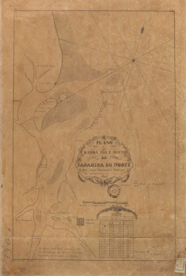 Plano da barra rio e porto da Parahiba do Norte