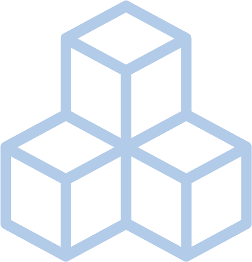 Building blocks stacked on top of eachother, which represent the drag-and-drop UI of the No Code tools we use.