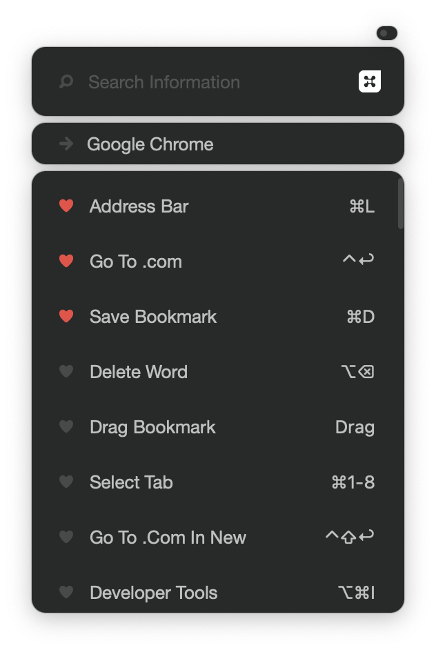A screenshot of Button in Dark Mode showing information for Chrome.