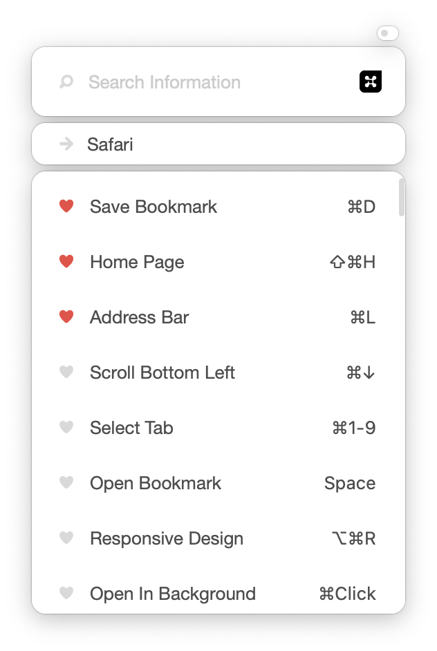 A screenshot of Button showing information for Safari.