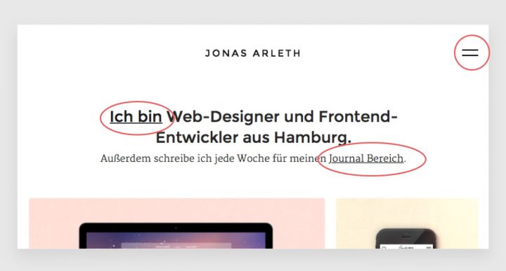 Website Navigation alt