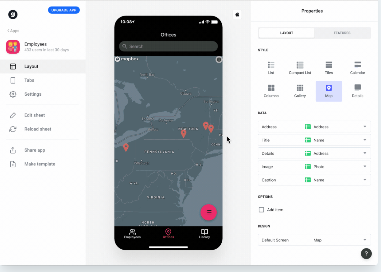 Designing a map app with Glide