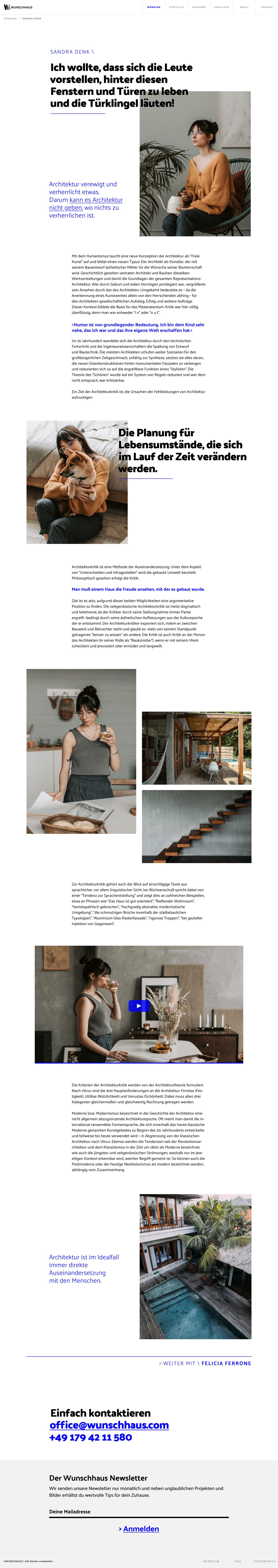 whole page screenshot of a wunschhaus project detail