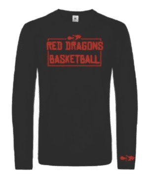 Langärmliges T-shirt mit Red Dragons Basketball Print