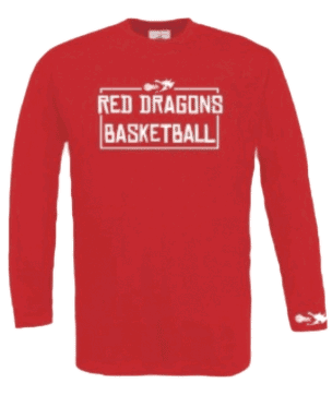 Langärmliges T-shirt mit Red Dragons Basketball Print