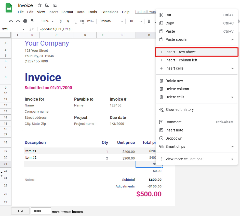 How To Make An Invoice In Google Sheets Invoicer ai