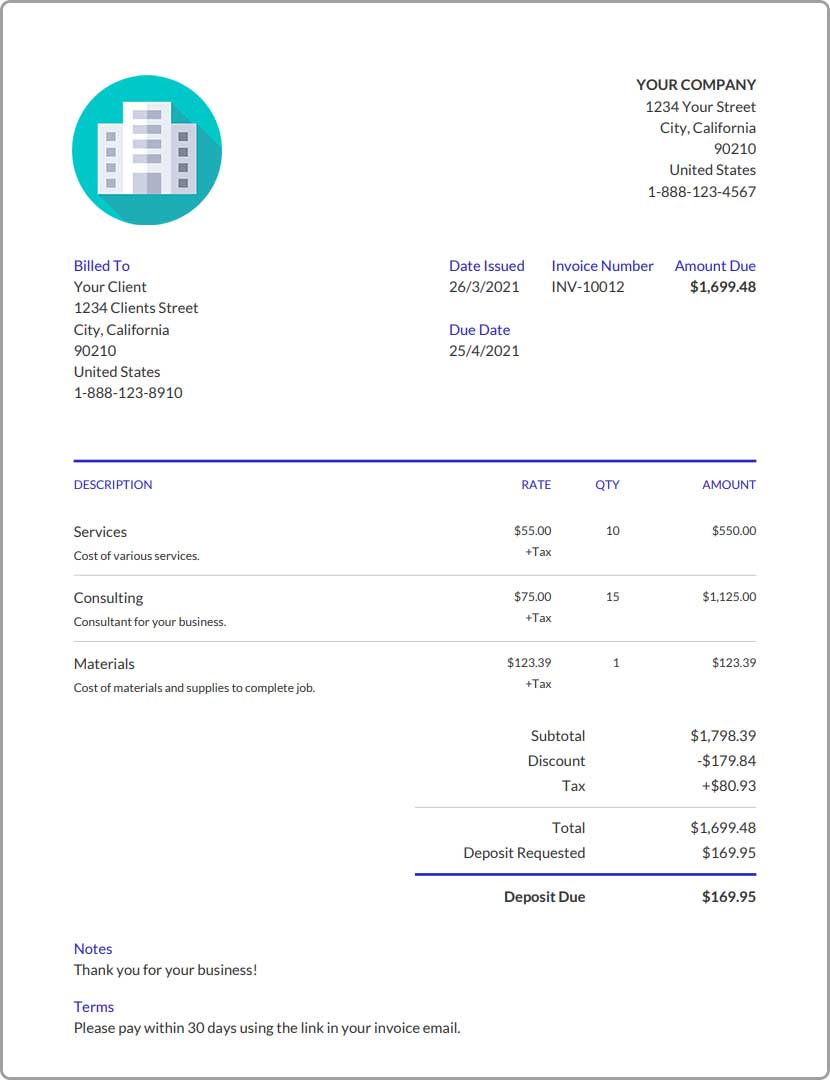 Simple Invoice Template