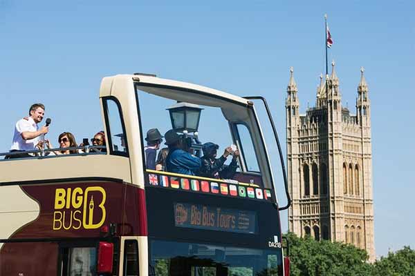 Open top bus ride in London