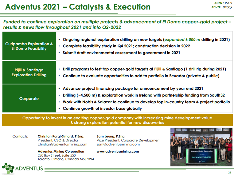 Adventus Mining (ADZN) - Selling Flagship Asset?