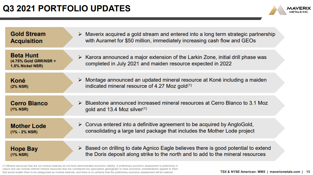 Maverix Metals (MMX) - Cash Generative Deals & Organic Growth