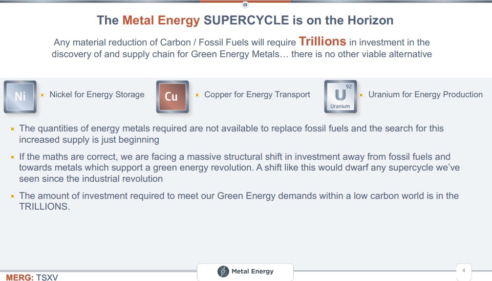 Metal Energy (MERG) - NEW High-Grade Nickel Story