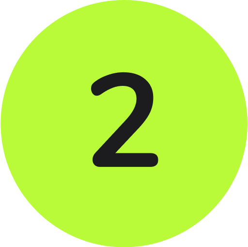 a black number two inside of a compete green circle