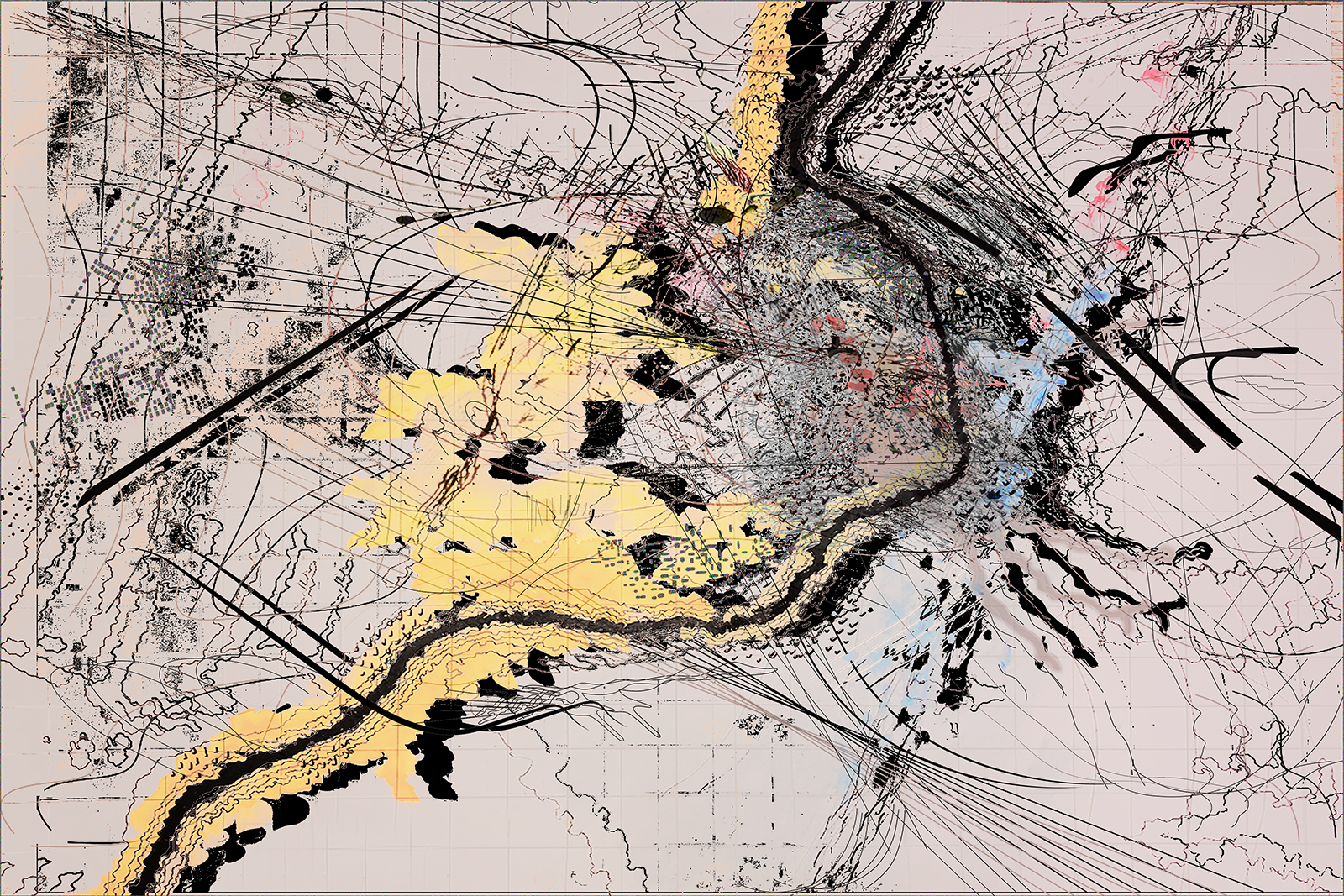 Using a series of interviews and parameters often overlooked by governed entities (such as tents, abandoned items. sounds, smells, rocks, and paths to and from social services), the result was an analog section through informed and intuitive conditions that considers a larger realm of possibilities.